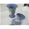 Image 2 : 2 PIECES OF WEDGEWOOD: VASE & EGG SHAPE LIDDED DISH