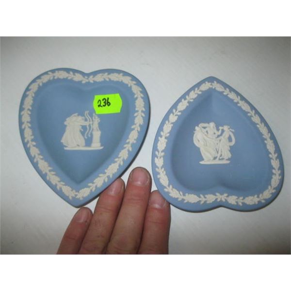 2 WEDGEWOOD HEART SHAPE DISHES