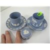 Image 1 : 2 WEDGEWOOD DEMITASSE CUP & SAUCERS & SM. LIDDED DISH