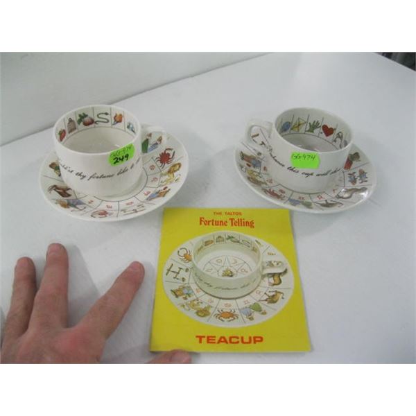 2 ZODIAK TEACUPS & SAUCERS