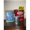Image 1 : 3 COLLECTABLE TINS: GERBER, BURNS LARD & BRAIDS BLUE LABEL TEA