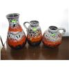 Image 1 : 3 BLUE MOUNTAIN POTTERY ORANGE & WHITE VASES