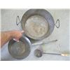 Image 2 : 2 LG. METAL PANS & A LADLE