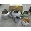 Image 1 : BOX OF ASST. ENAMELWARE, ALUMINUM KETTLE, ETC.