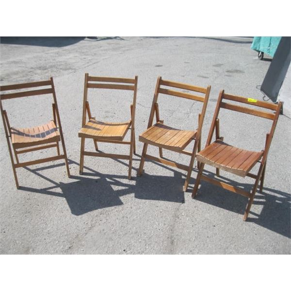 4 FOLDING WOODEN CHAIRS