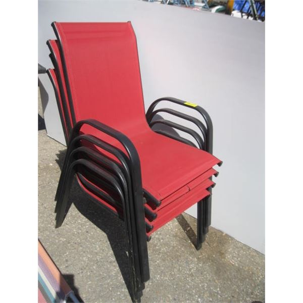 4 STACKING PATIO CHAIRS