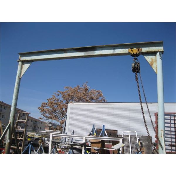 LG. ROLLING GANTRY W/CHAIN HOIST **REMOVED FROM SALE**