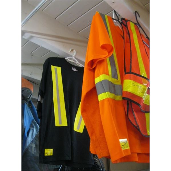 SAFETY WEAR: VEST, L. SLEEVE & S. SLEEVE SHIRTS, ALL SZ L