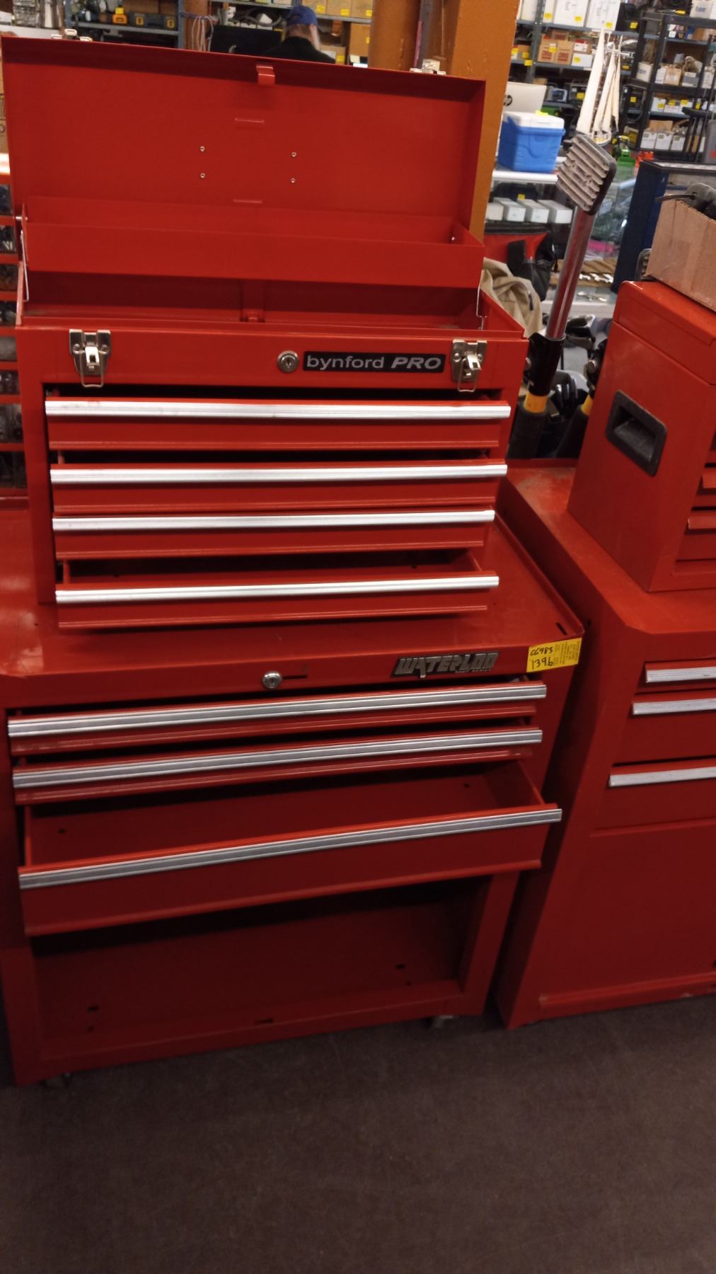 BINFORD PRO UPPER TOOLBOX A WATERLOO LOWER 3 DRAWER ROLLING TOOL CABINET BINFORD PRO UPPER TOOLBOX A WATERLOO LOWER 3 DRAWER ROLLING TOOL CABINET