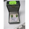 Image 2 : LADIES 18KT JADE & DIAMOND EARRINGS W/A $975.