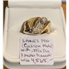 Image 1 : LADIES 14KT RING (CUSTOM MADE) W/.25CT DIAMOND & SMALLER DIAMONDS W/A $4,565. - SZ 8