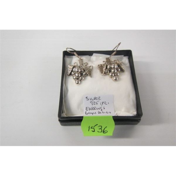 LADIES SILVER .925 EARRINGS SHAPED LIKE GRAPES