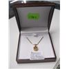 Image 2 : NECKLACE - 10KT CHAIN, 14KT PENDANT W/1 DIAMOND - 17" LENGTH