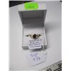 Image 2 : LADIES 14KT RING W/BLUE STONE & 2 SMALL DIAMONDS - SZ 9.5