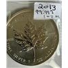 Image 1 : 2013 MAPLE LEAF 1 OZ. 99.9% SILVER COIN (TAX EXEMPT)
