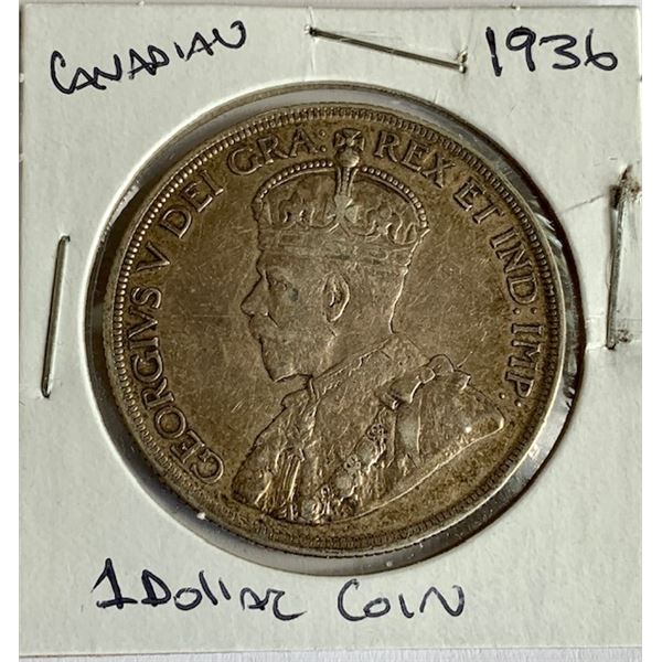 1936 CDN 1 DOLLAR COIN