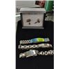 Image 1 : PAIR OF CUFFLINKS & 3 WATCHBANDS
