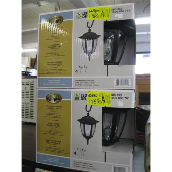 2 SETS OF 4 SOLAR GARDEN LANTERN LIGHTS