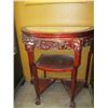 Image 1 : ORNATELY CARVED MARBLE TOP HALF MOON TABLE
