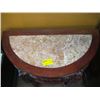 Image 2 : ORNATELY CARVED MARBLE TOP HALF MOON TABLE