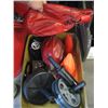 Image 2 : SPEED BAG SUPPORT & BOX OF MISC. SPEED BAGS, EXERCISE WHEELS, ETC.