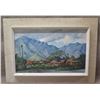 Image 1 : Haleiwa Shanties Artwork Signed by Artist K. Brickman, in White Frame 31"x22"