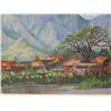 Image 4 : Haleiwa Shanties Artwork Signed by Artist K. Brickman, in White Frame 31"x22"