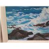 Image 4 : Makapu'u Wild Surf Artwork Signed by Artist Pauahi Clark, in White Frame 33"x25"