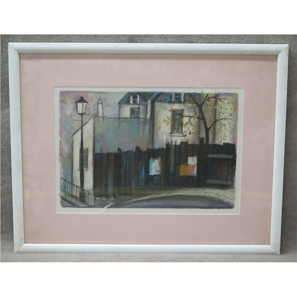 Montmartre (Rue Poulbot) Annee 1982 Artwork Signed by Artist Roll, Framed & Matted 27"x22"
