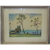 Image 1 : Ocean Scene Artwork Signed by Artist  S. Hironaka '52 Hilo, Hawaii, Framed & Matted 27"x23"