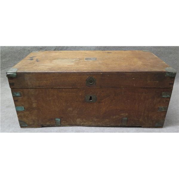Wooden Camphor Chest w/ Metal Hardware (No key) 27"x13"x12"H