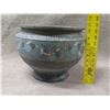 Image 10 : Footed Blue Floral Planter Pot w/ Maker's Mark 13" dia, 10"H