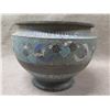 Image 4 : Footed Blue Floral Planter Pot w/ Maker's Mark 13" dia, 10"H