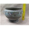 Image 9 : Footed Blue Floral Planter Pot w/ Maker's Mark 13" dia, 10"H