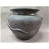Image 2 : Footed Blue Raised Design Planter Pot w/ Maker's Mark 13" dia, 12"H