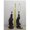 Image 18 : Qty 2 Lamp Bases w/ Quan Yin Figures (No shades) 28" & 35"H