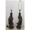 Image 1 : Qty 2 Lamp Bases w/ Quan Yin Figures (No shades) 28" & 35"H