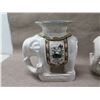 Image 17 : Qty 2 White Elephant Shaped Plant Stands w/ Decorative Saddles 17"L x 20"H
