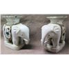 Image 1 : Qty 2 White Elephant Shaped Plant Stands w/ Decorative Saddles 17"L x 20"H