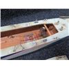 Image 16 : Qty 3 Model Boats: Battleship Missouri 32"L, Wooden Speed Boat & Chris Craft 18"L