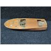 Image 3 : Qty 3 Model Boats: Battleship Missouri 32"L, Wooden Speed Boat & Chris Craft 18"L