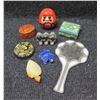 Image 1 : Misc Décor: Daruma Head, Cloisonne Trinket Boxes, 'See No Evil' Figure, etc