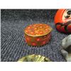 Image 2 : Misc Décor: Daruma Head, Cloisonne Trinket Boxes, 'See No Evil' Figure, etc