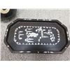 Image 4 : Qty 3 Trays w/ Inlaid Design Misc Size, 8-Ball & Seated Figure