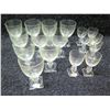 Image 1 : Qty 10 Gump's Wine Goblets & 7 Crystal Glasses