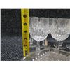 Image 10 : Qty 7 Gotham Crystal Wine Glasses & 2 Pressed Clear Glass Creamer & Sugar Bowl
