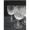 Image 2 : Qty 7 Gotham Crystal Wine Glasses & 2 Pressed Clear Glass Creamer & Sugar Bowl