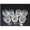 Image 3 : Qty 7 Gotham Crystal Wine Glasses & 2 Pressed Clear Glass Creamer & Sugar Bowl