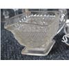 Image 7 : Qty 7 Gotham Crystal Wine Glasses & 2 Pressed Clear Glass Creamer & Sugar Bowl
