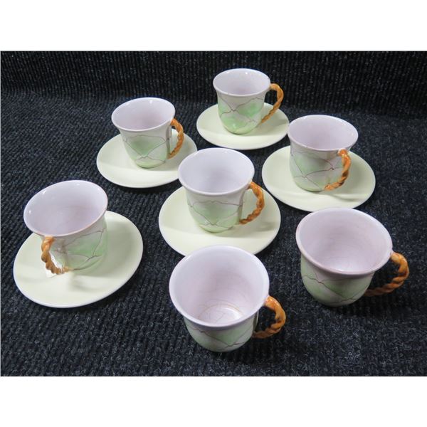 Qty 7 Italy Tea Cups w/ 5 Matching Saucers